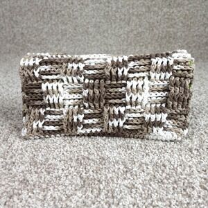 Handmade Crochet Reusable Mop Cover Brown White Basketweave Fits Swiffer Sweeper